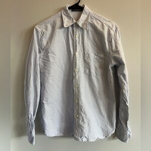 Brandy Melville Blue and White Striped Shirt